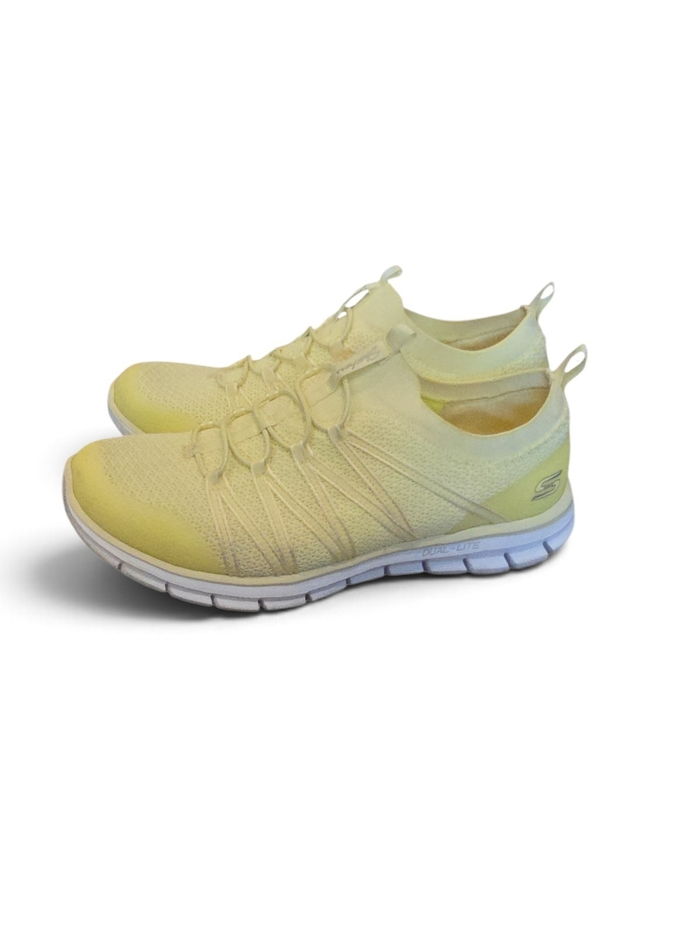 Skechers Women’s Pale Yellow Knit Slip-On Athletic Sneaker